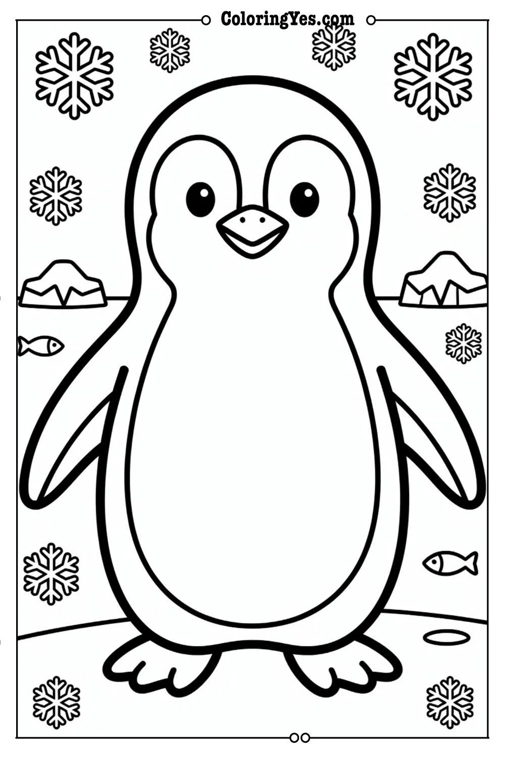 penguin printable coloring pages