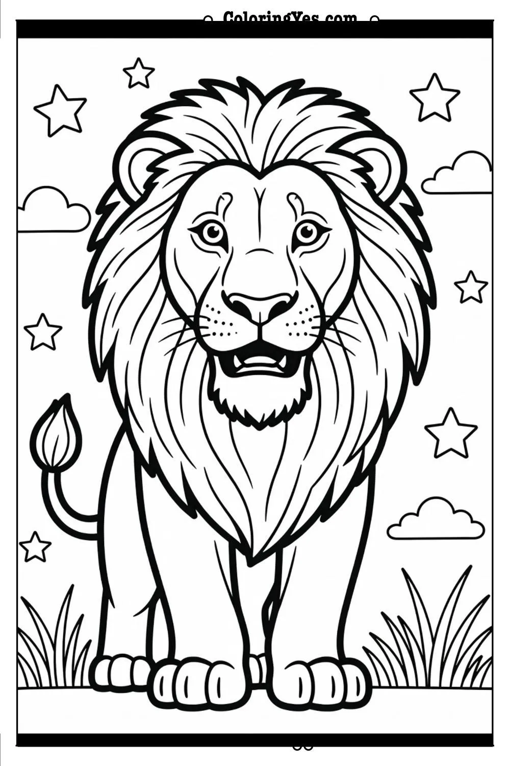 realistic lion coloring pages