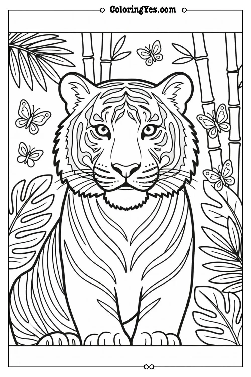 realistic tiger coloring pages