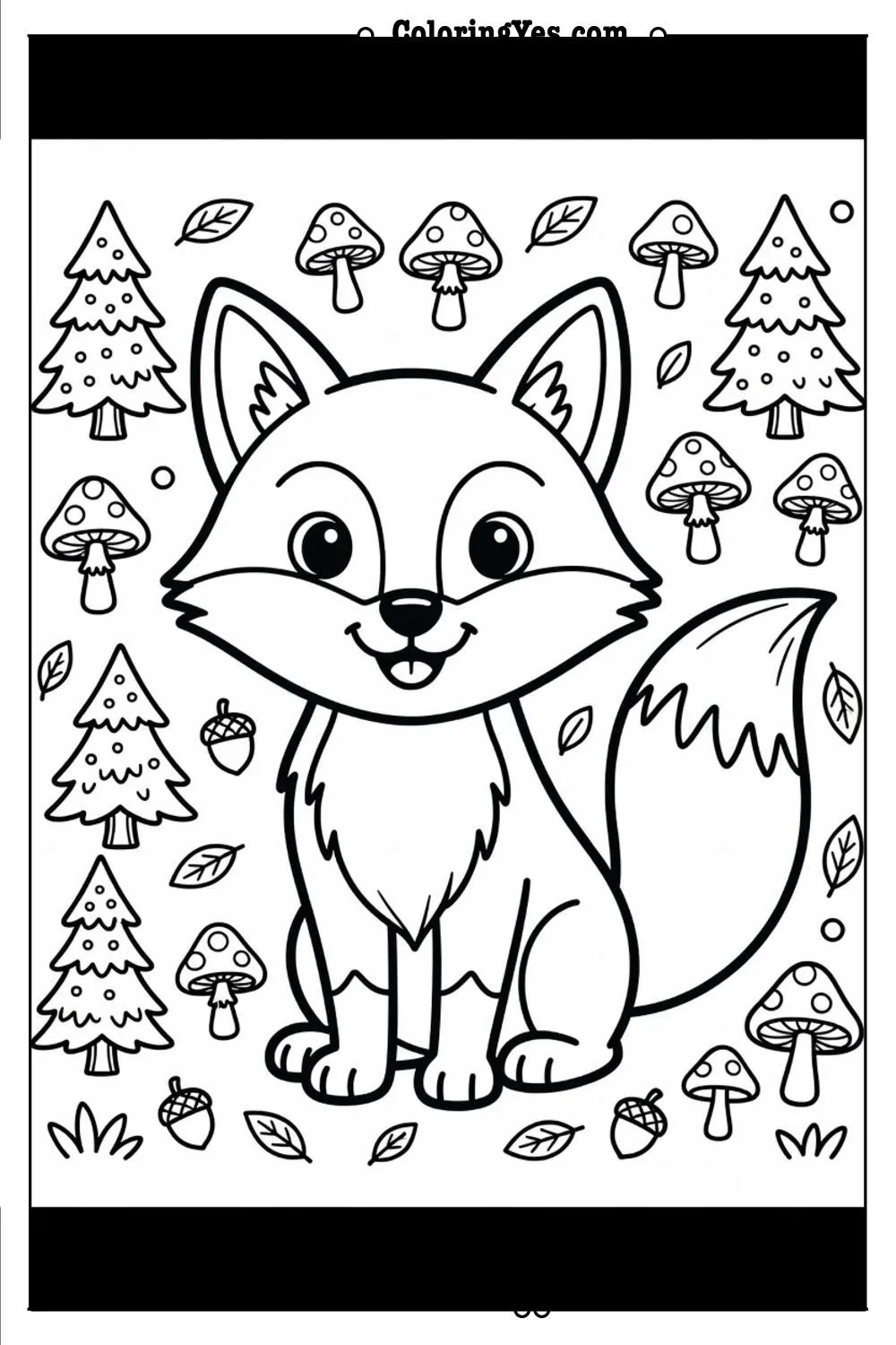woodland fox coloring pages