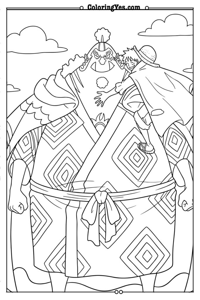 Jinbe and Luffy.png-Coloringyes.com
