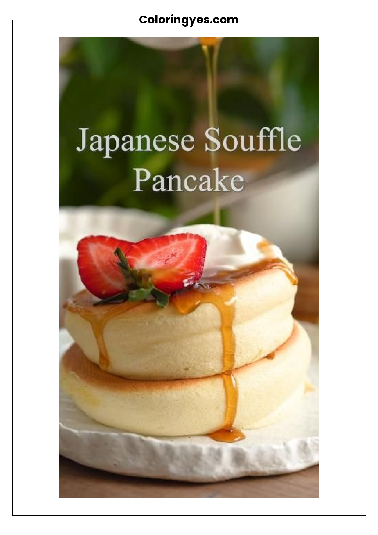 Fluffy Japanese Soufflé Pancakes Coloring Page