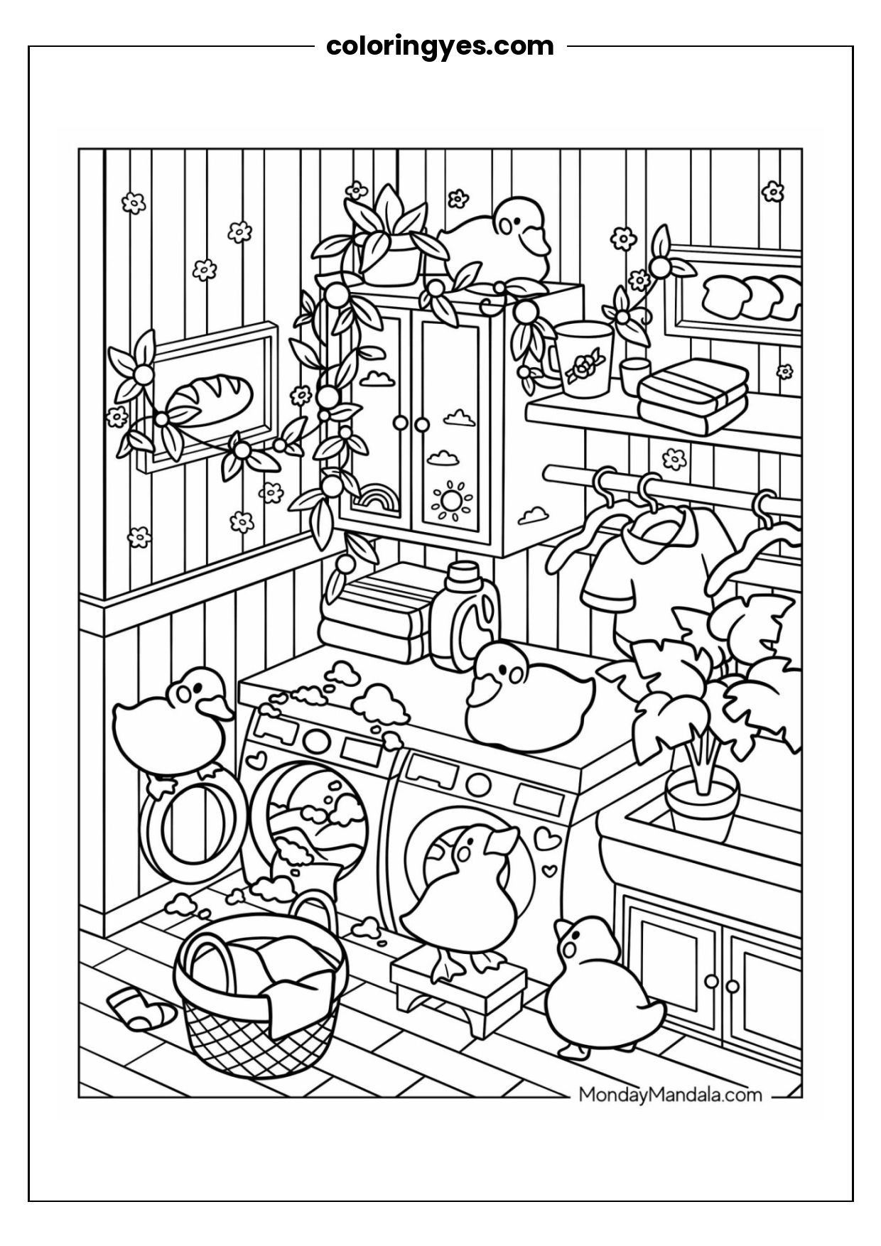 Free Printable Black-and-White Coloring Page: A Calm, Screen-Free Activity