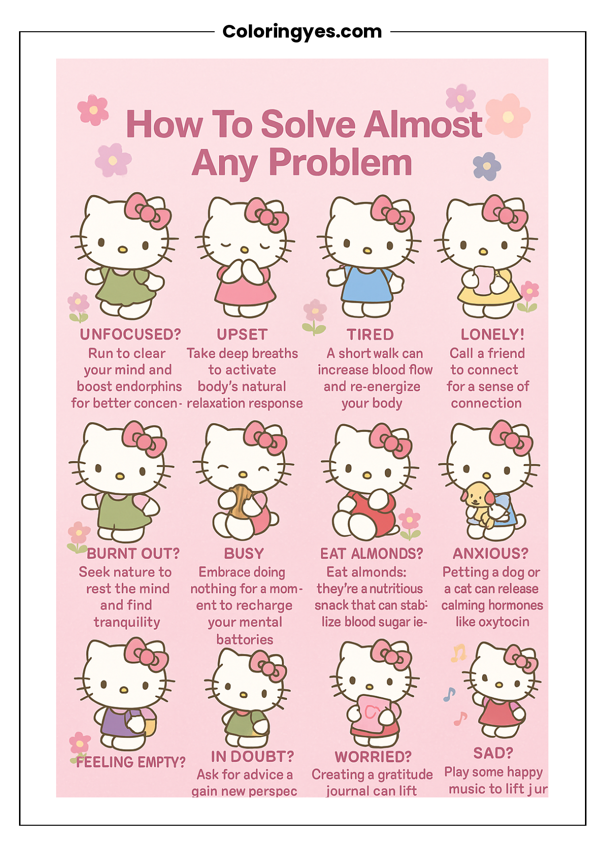 Free Printable Hello Kitty Coloring Page