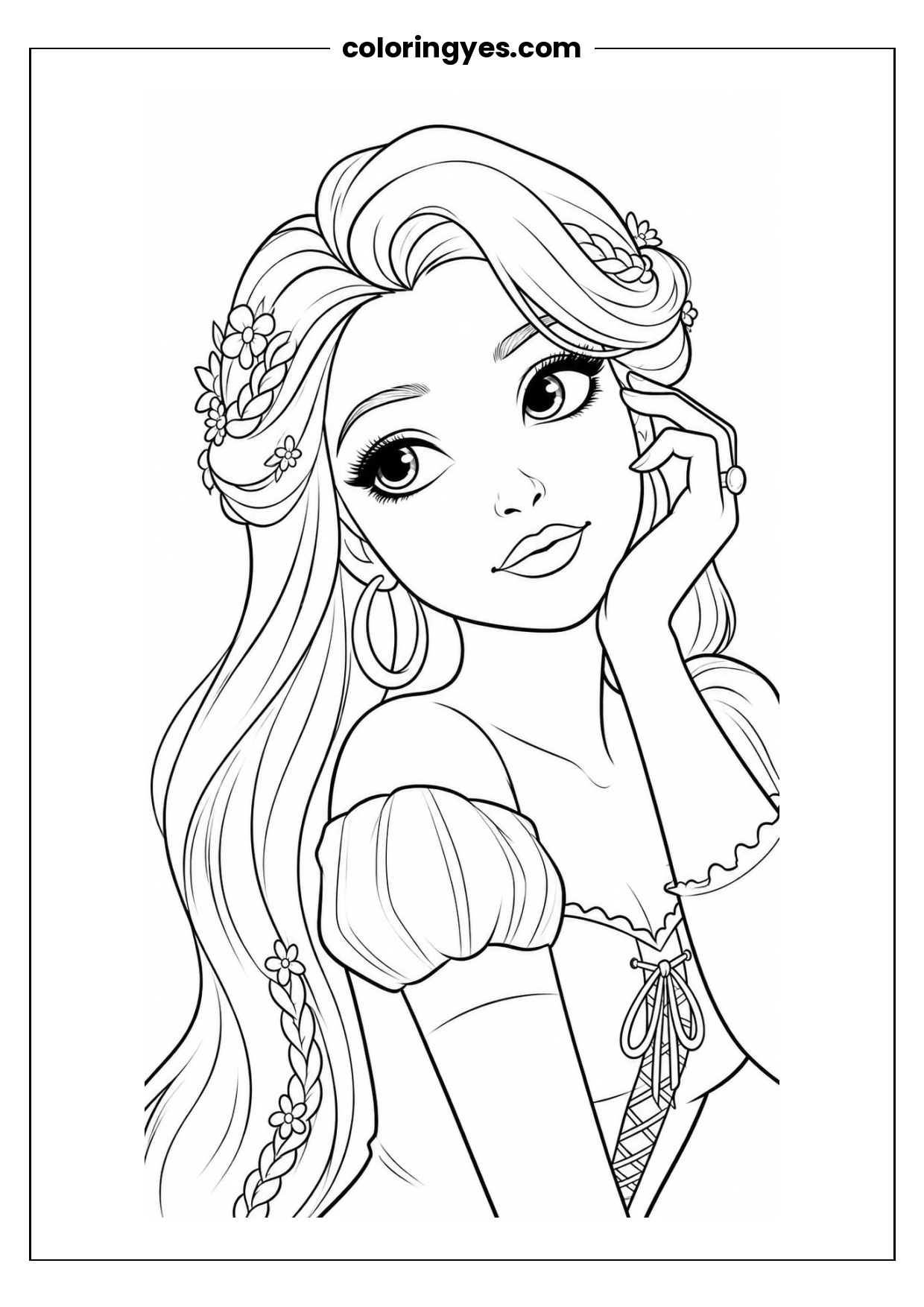 Free Printable Rapunzel Coloring Page