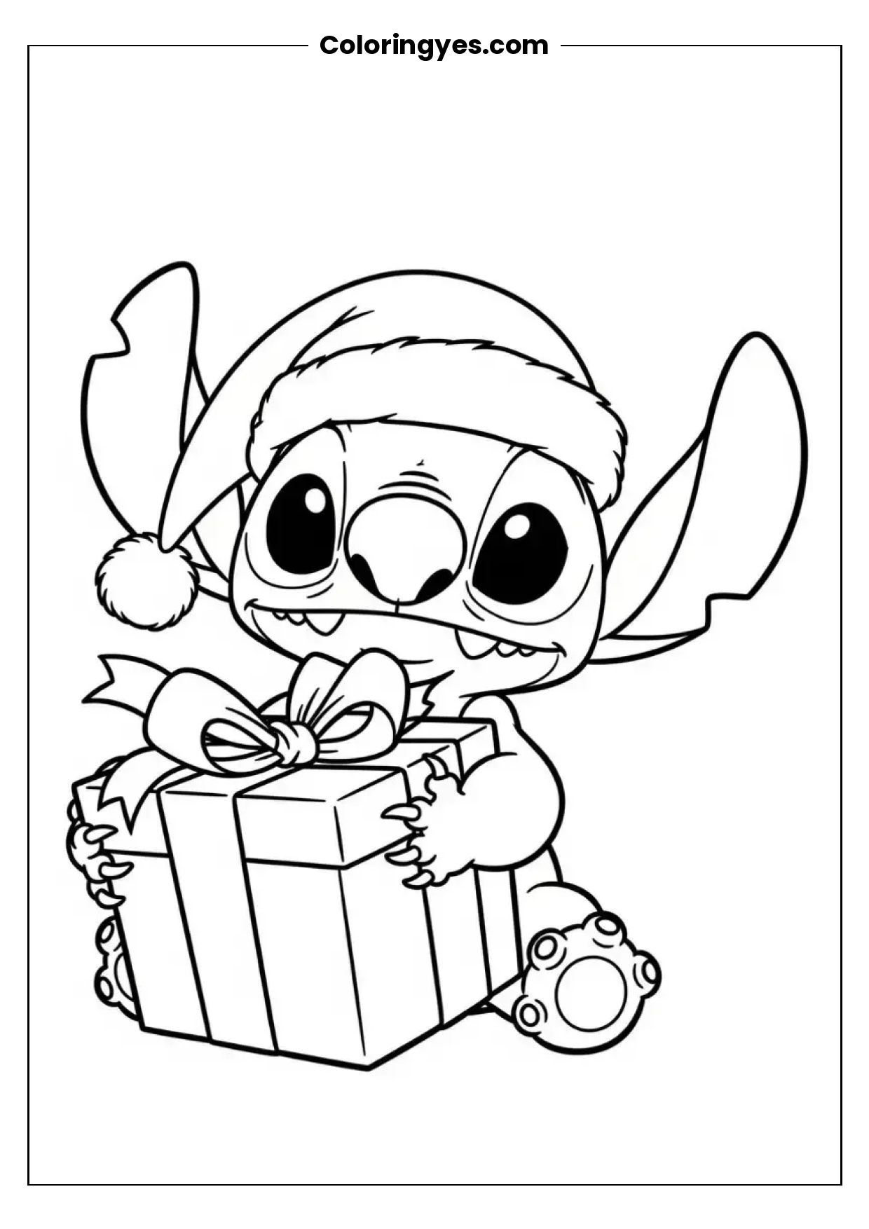 Free Stitch Christmas Coloring Page to Print and Color
