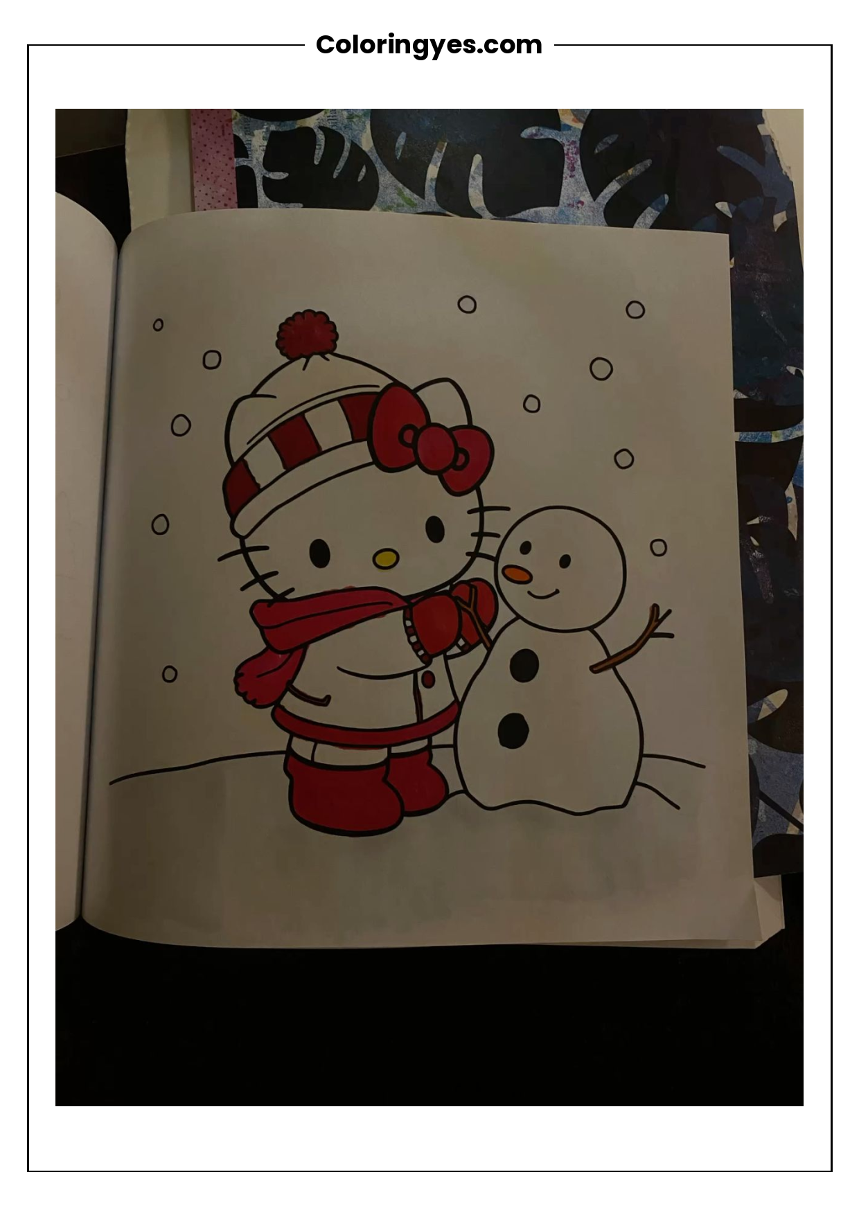Hello Kitty Christmas Coloring Page: Free Printable