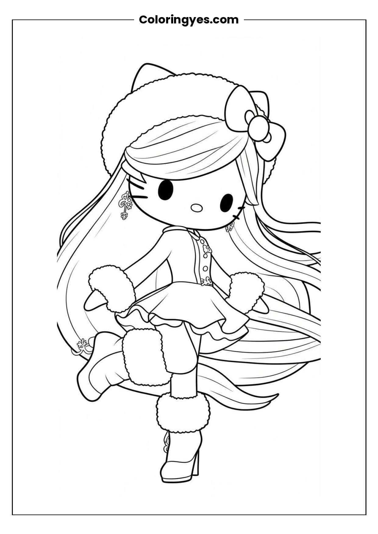 Hello Kitty Friends Coloring Page: Free Printable