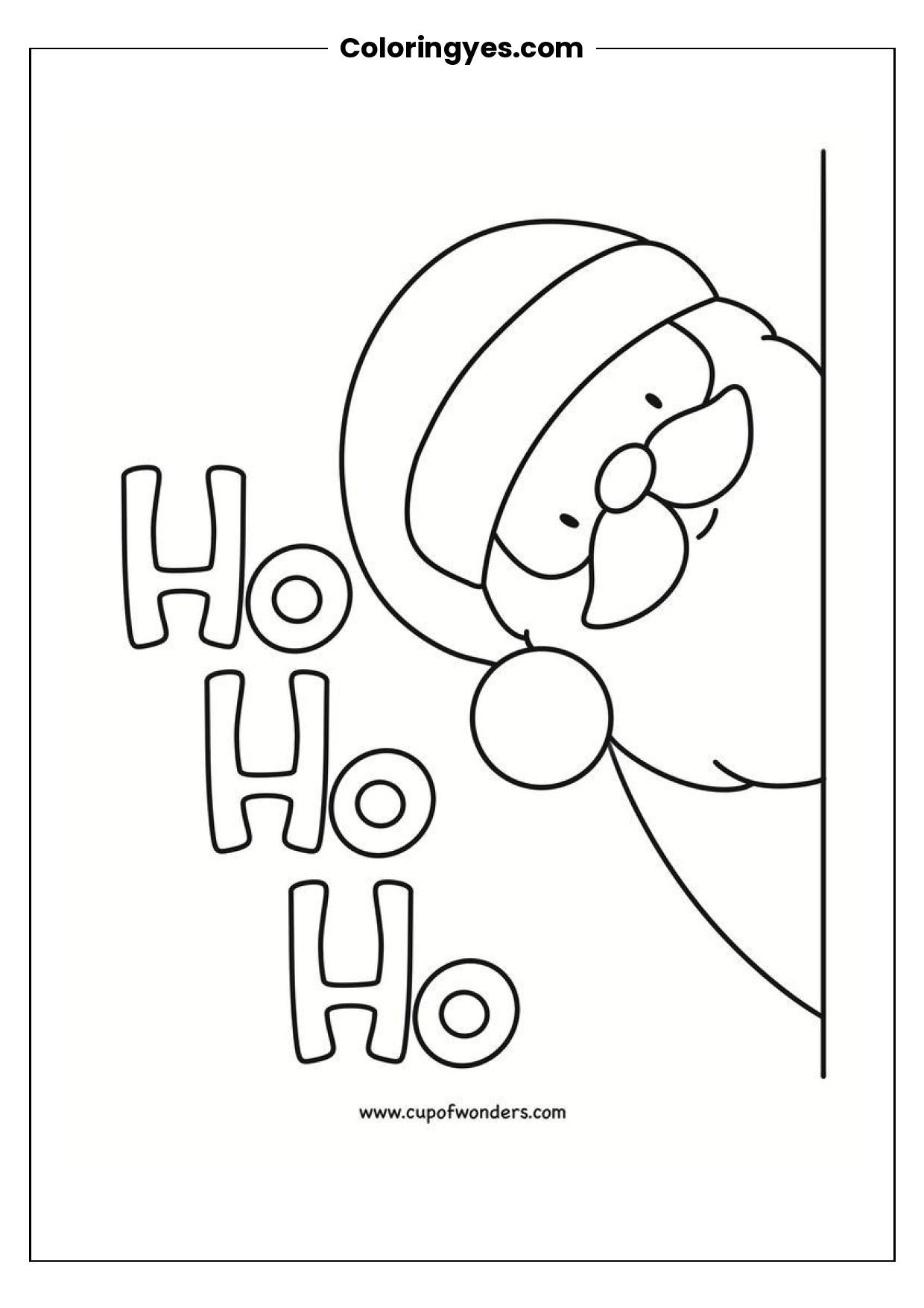 Ho Ho Ho Santa Claus Coloring Page: Free Printable Fun