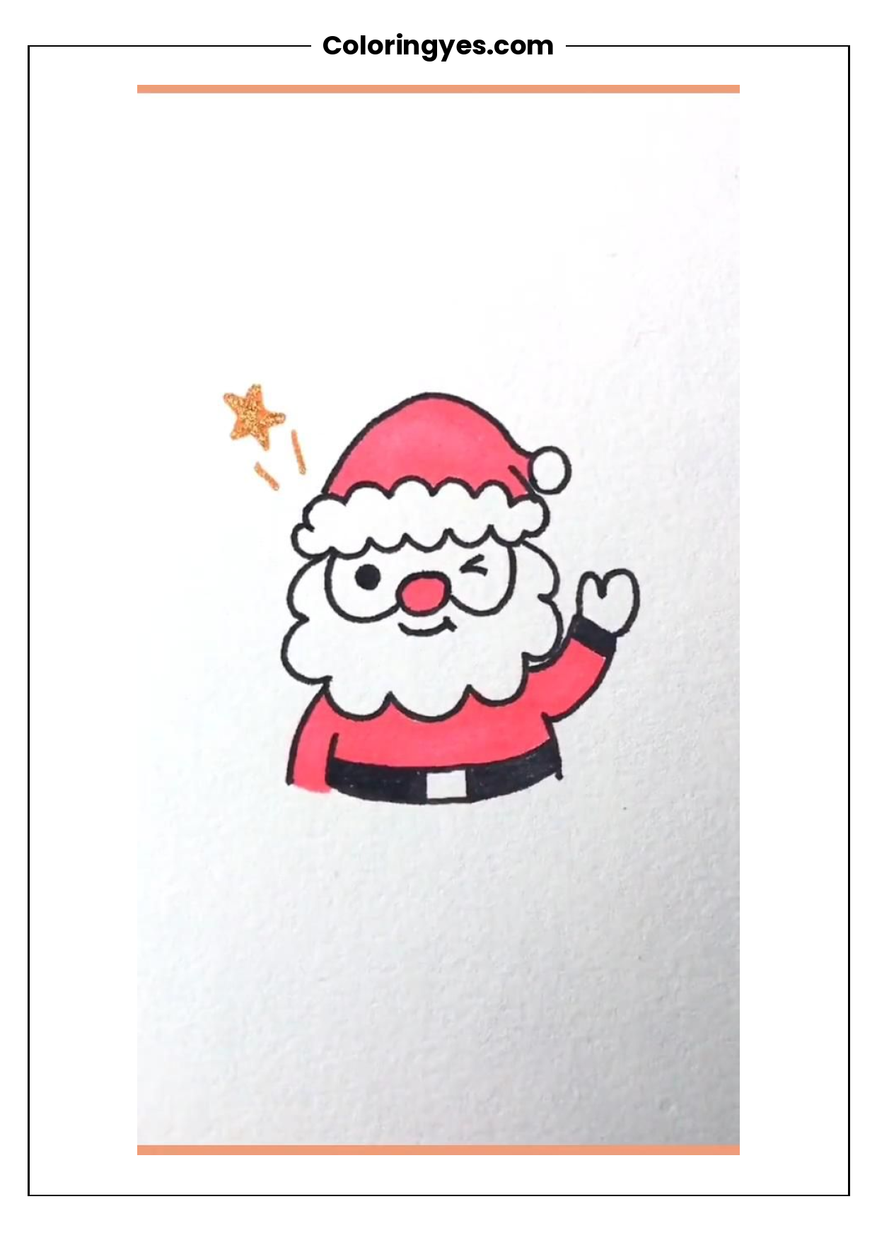 How to Draw Santa Claus: Free Printable Black-and-White Coloring Page