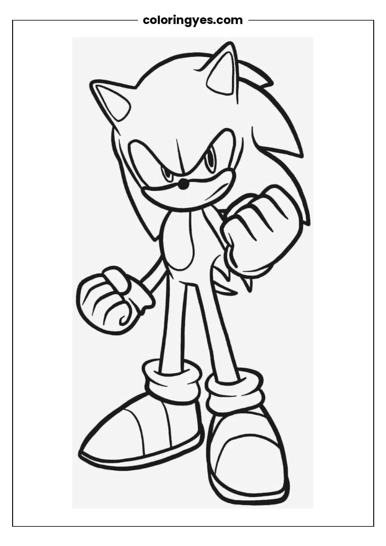 Hyper Sonic Coloring Page: Free Printable for Fans
