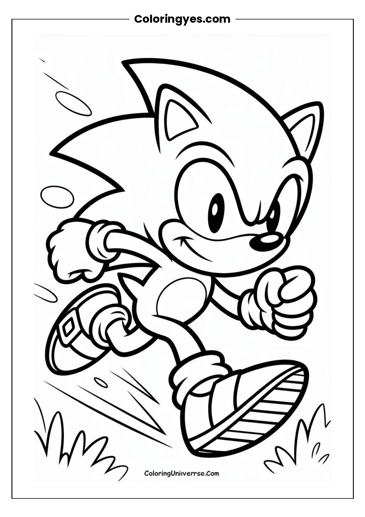 Sonic Coloring Page: Free Printable Fun for Kids