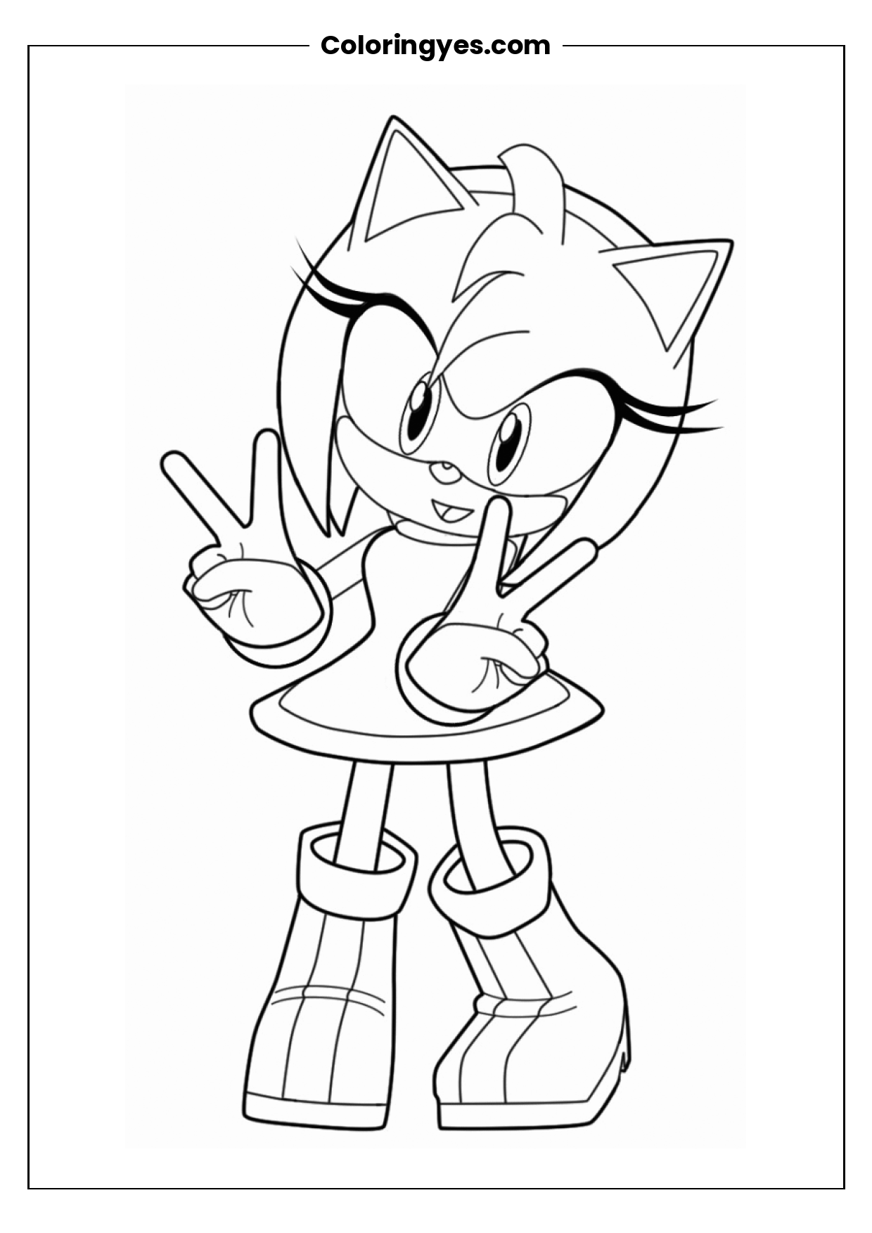 Sonic the Cat Coloring Page: A Printable Activity for Kids