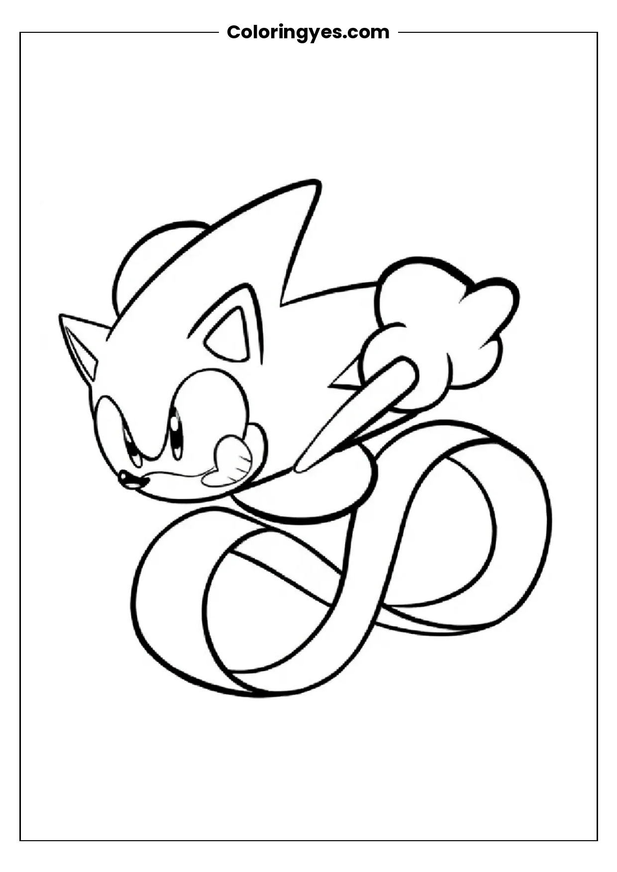 Sonic the Cat Coloring Page: Free Printable for Kids