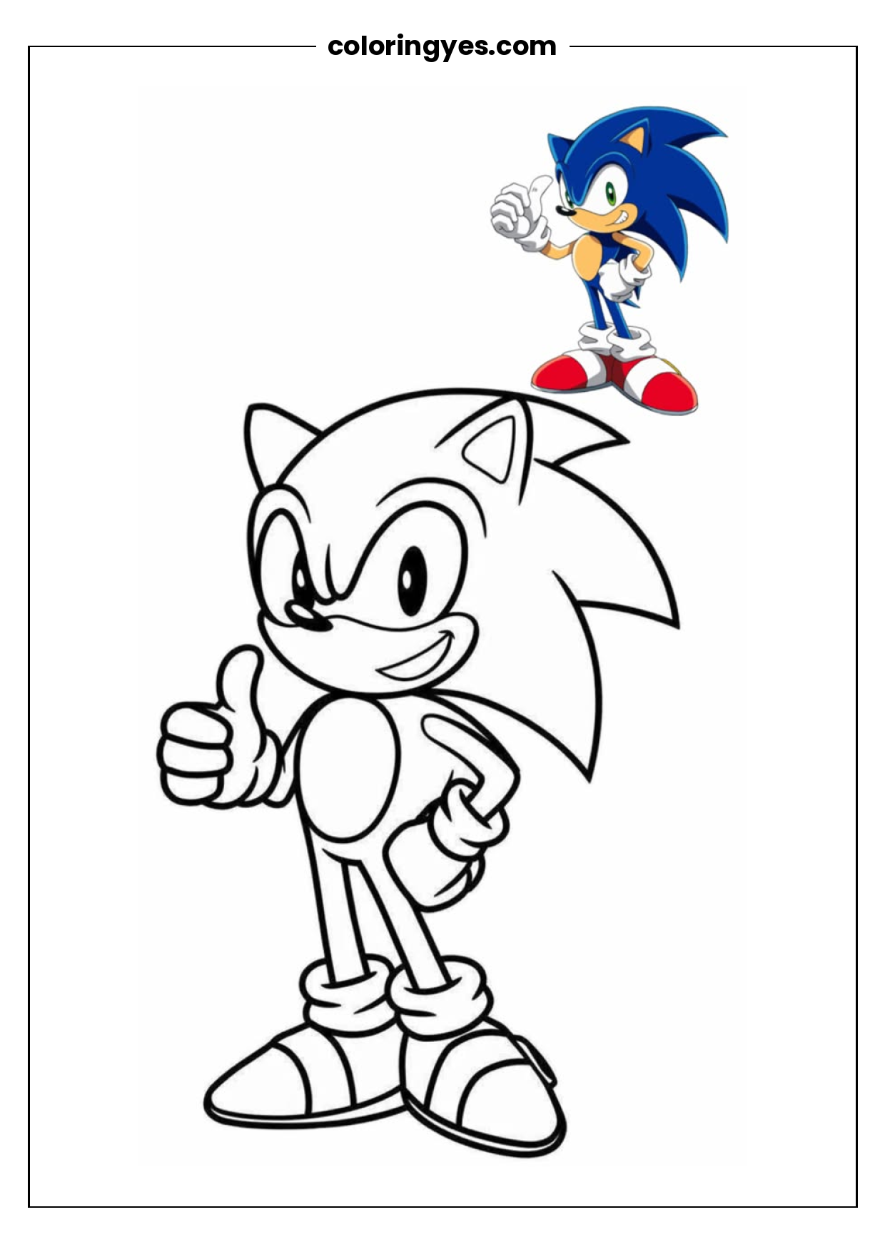 Sonic the Hedgehog Coloring Page: A Printable Activity for Kids and Grown-Ups