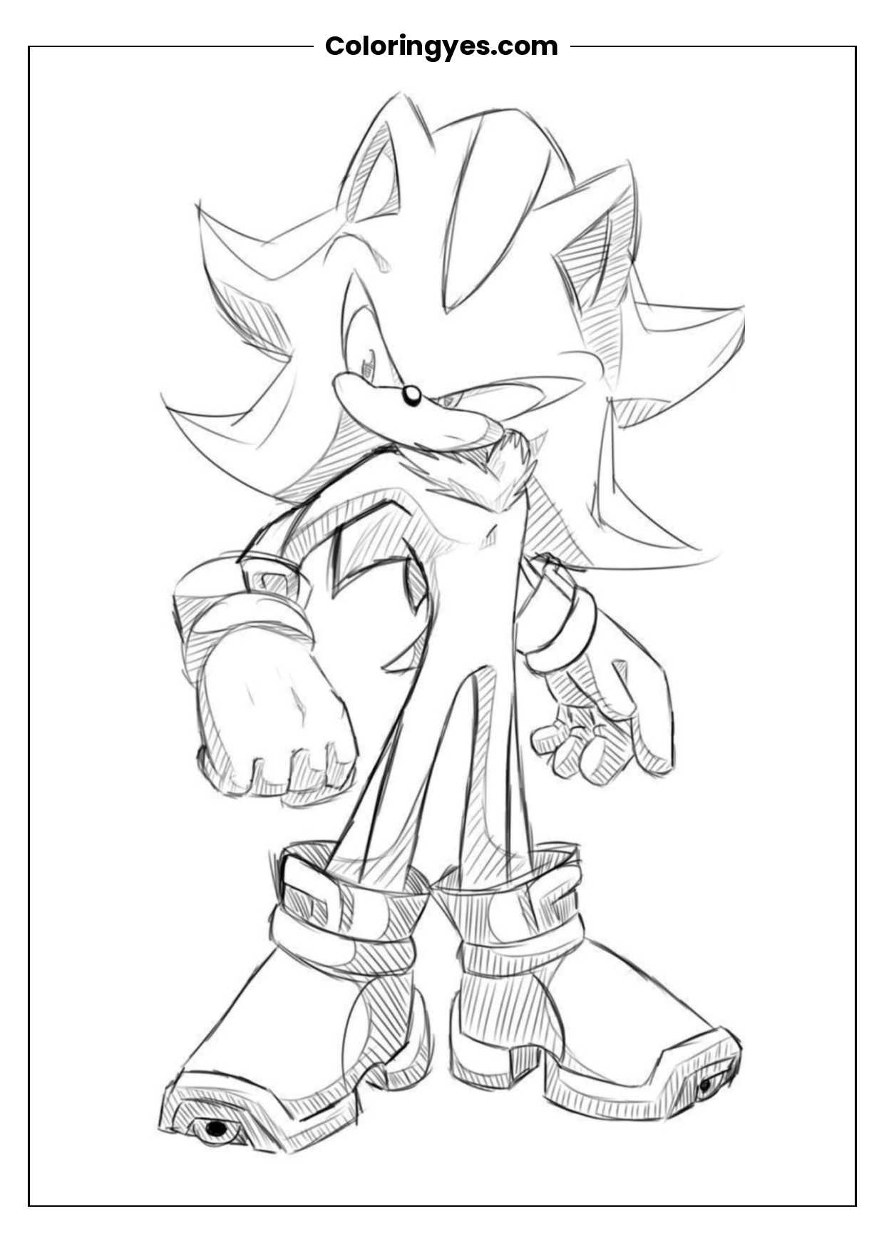 Sonic the Hedgehog Coloring Page: Printable Black-and-White Fun