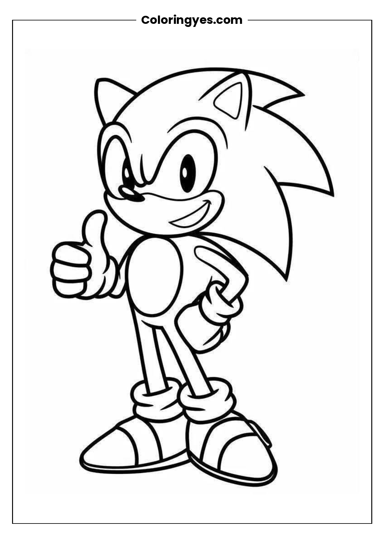 Sonic the Hedgehog Coloring Page: Printable Fun for Kids