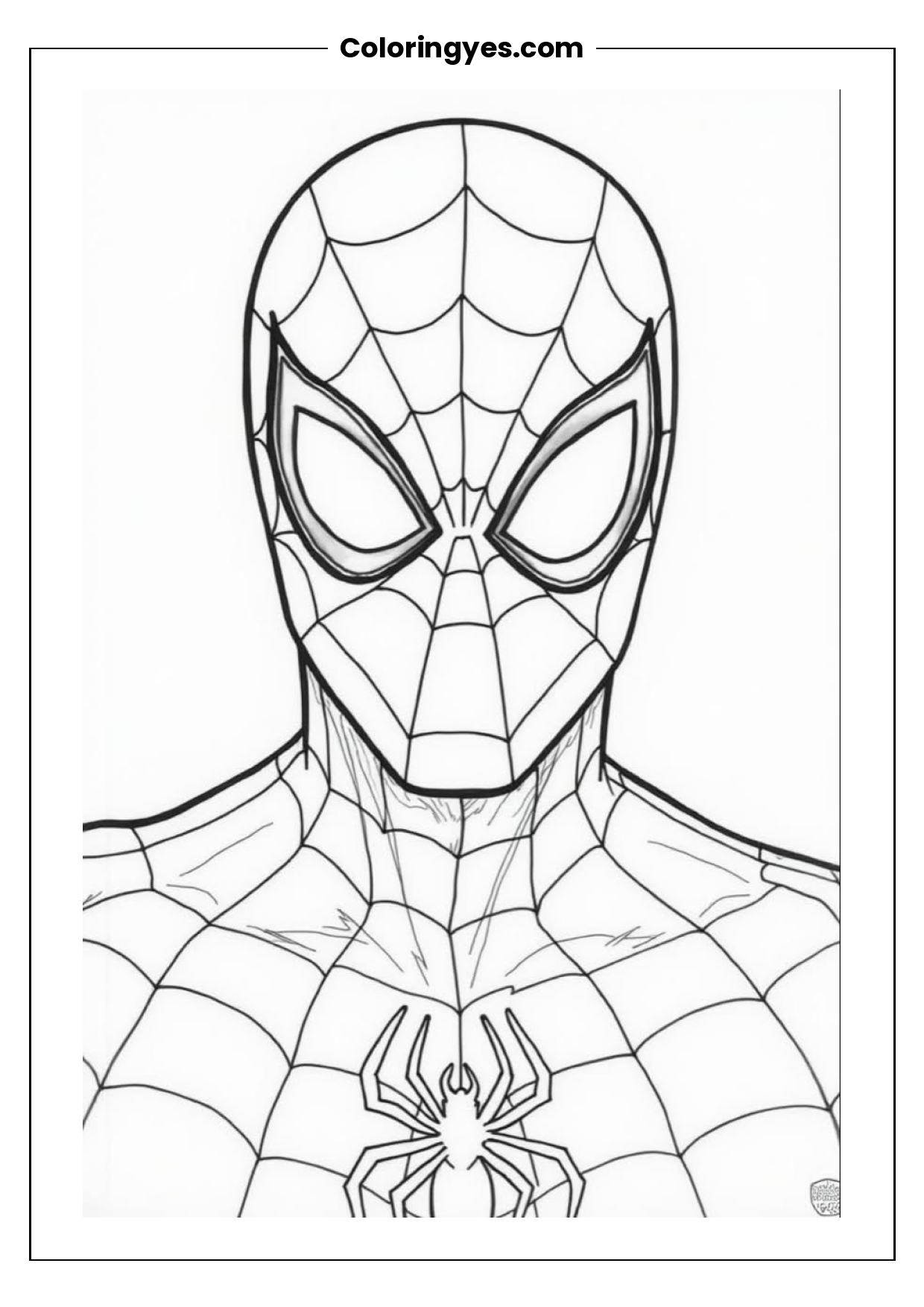 Spider-Man Coloring Page for Kids: Free Printable