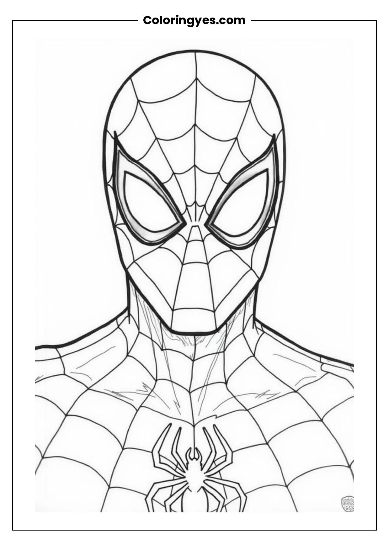 Fun Colorin Page Spiderman Coloring Page for Kids: Free Printable Fun