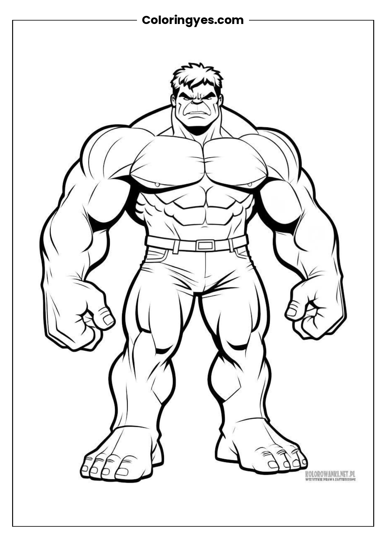 The Incredible Hulk Coloring Page for Kids: Free Printable Fun
